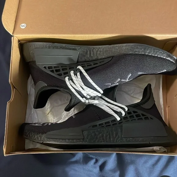 Adidas Hu NMD size 11.5 triple black, Pharrell, Gently used 9.5/10 - Picture 1 of 8